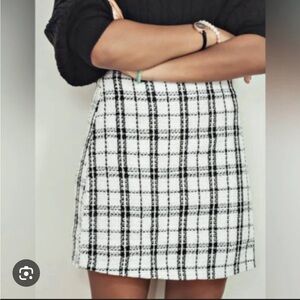 Storia Black and White Plaid Mini Skirt